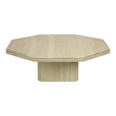 Vintage Octagonal Travertine Coffee Table 1970s Italian Design