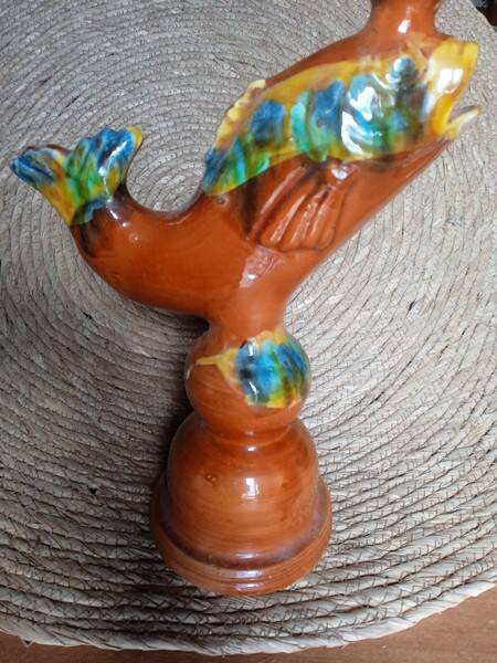 Vintage enamelled ceramic lamp base 1960