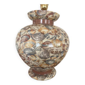Pied de lampe Lancel Paris vintage-made in Italy- décor coquillages