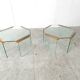 Pair of vintage brass and glass side tables,  1970s