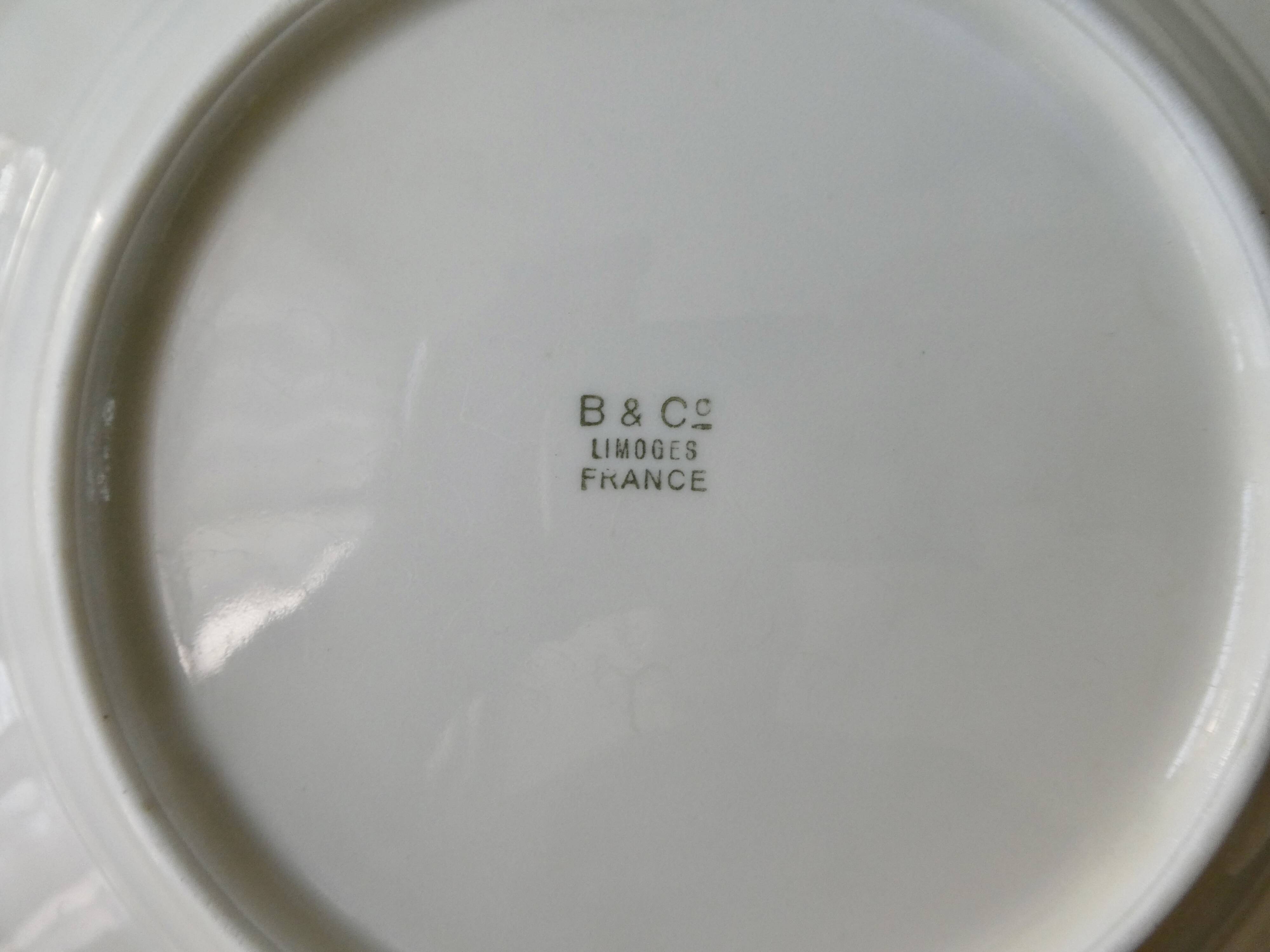 4 soup plates Bernardaud B&Co Limoges France