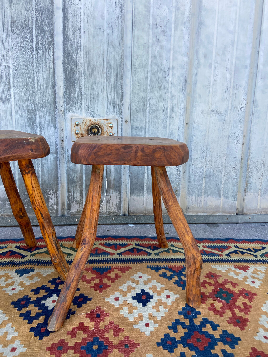 Pair of brutalist stools