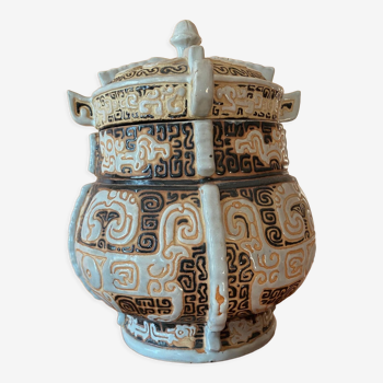 Cloisonné ceramic urn