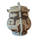 Cloisonné ceramic urn