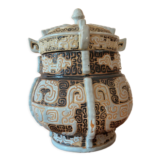 Cloisonné ceramic urn