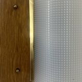 Vintage wall lamp, teak, brass and perspex, France 1960