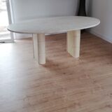 Table ovale vintage travertin