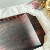 Vintage ceramic snail shells Made in France and Scandinavian style mahogany tray
