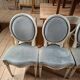 Set of 6 Louis XVI style patinated medallion chairs.