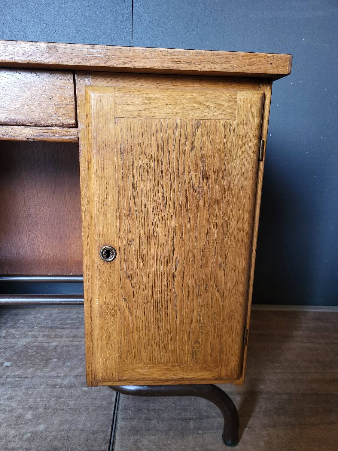 Vintage schoolmaster desk from the 1950s