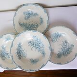 4 vintage hollow plates in iron earth from L&G model Carnations 220517