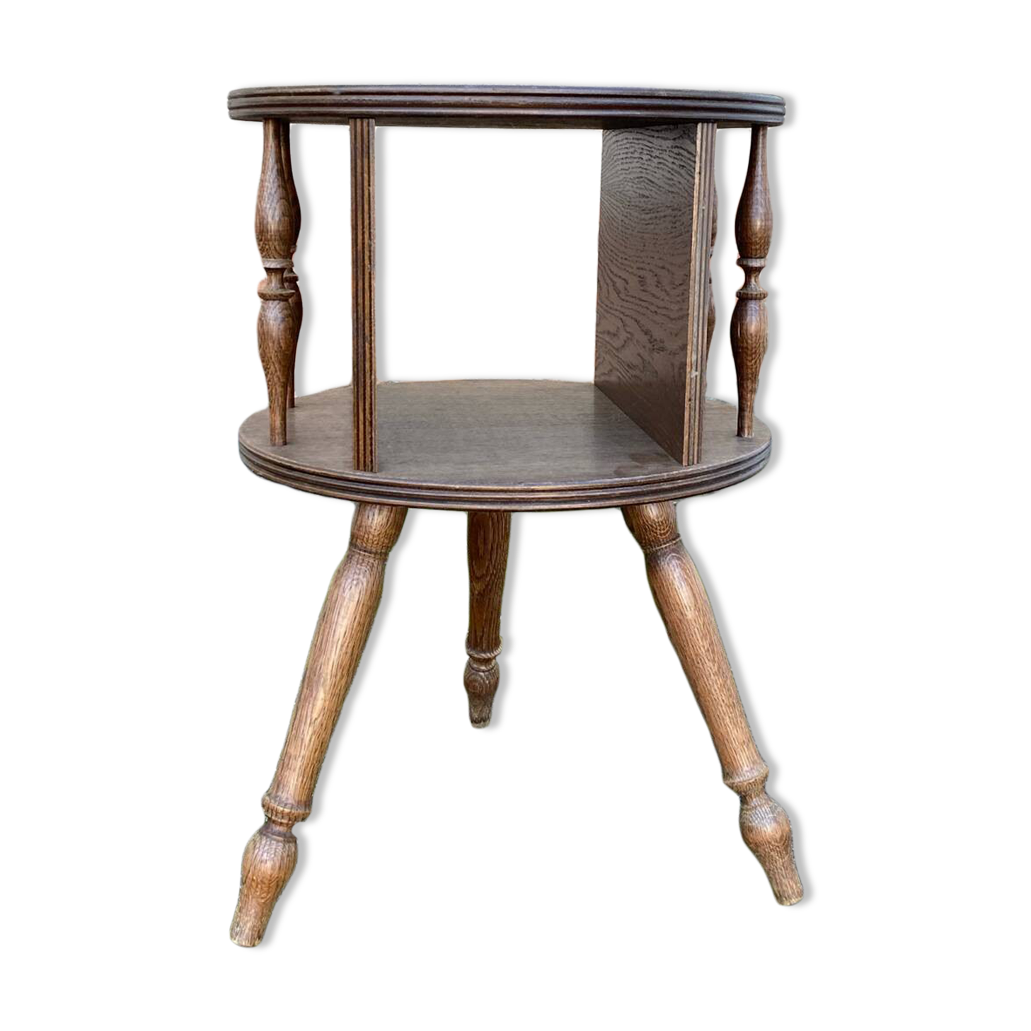 Gueridon side table turned wood