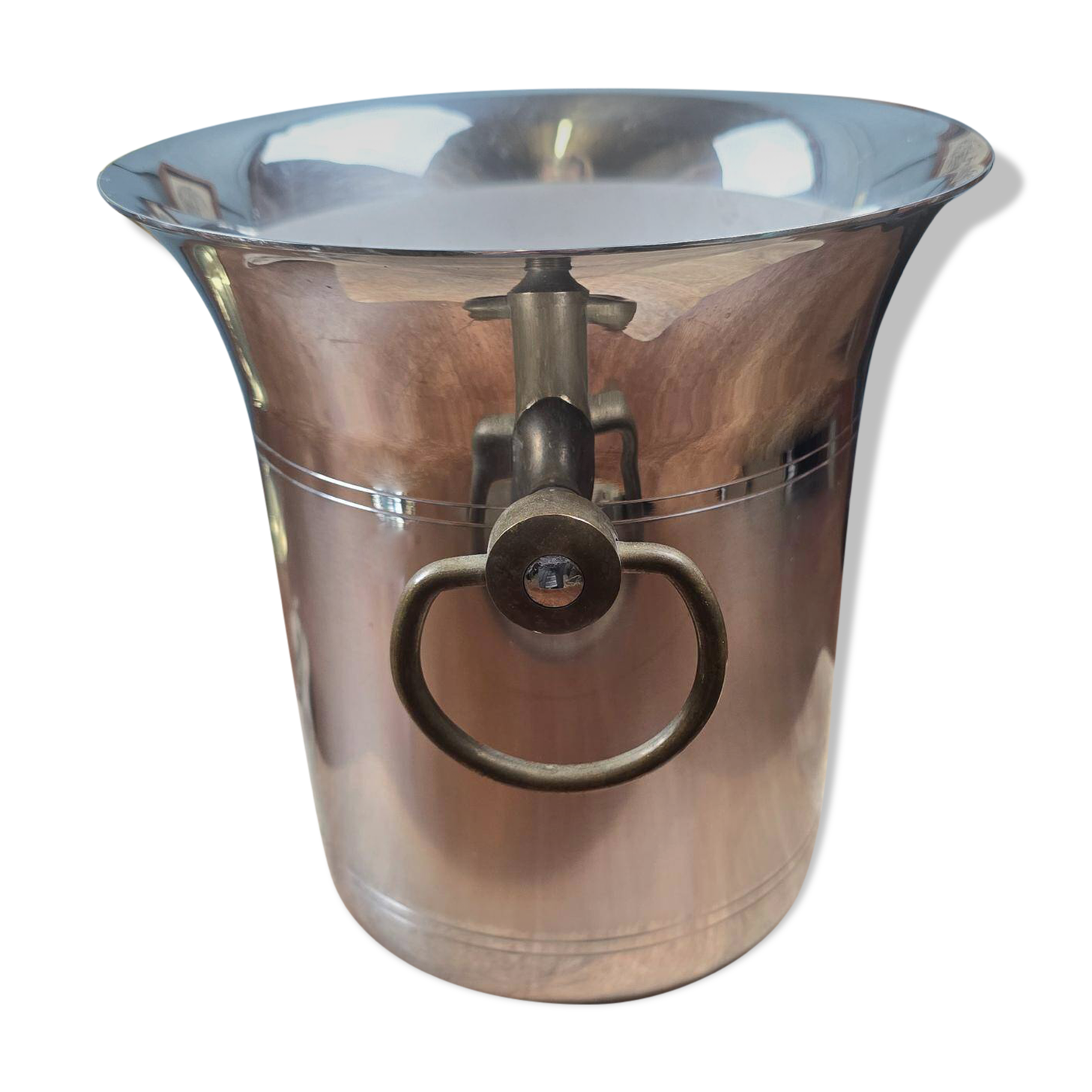 Jean Couzon champagne bucket in 18/10 stainless steel – France