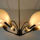 6-light chandelier with acrylic shades 1950
