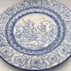 Antique glazed ceramic wall plate with battle scene decoration 41.5 cm