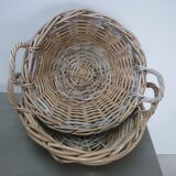 Pair of 2 wicker baskets with handles