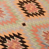 6x10 Green & Light Orange Tribal Large Kilim Area Rug, 176x301Cm