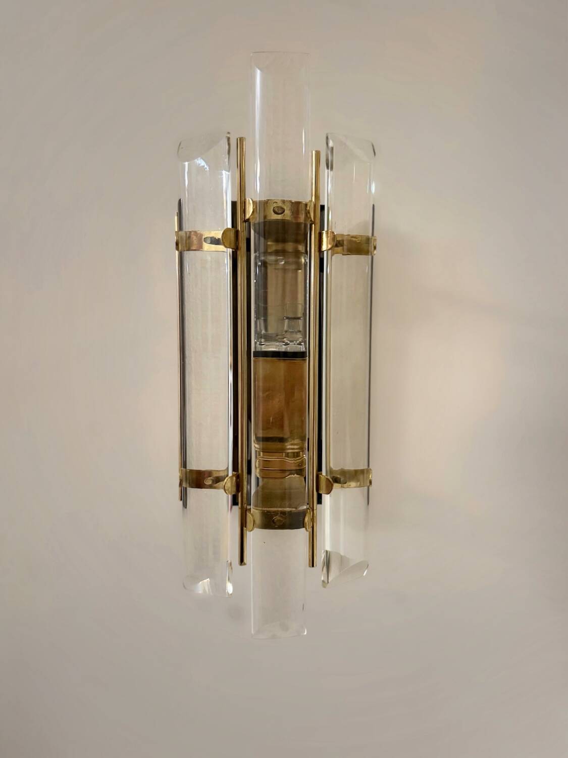 Crystal baguette wall lights from the 80s