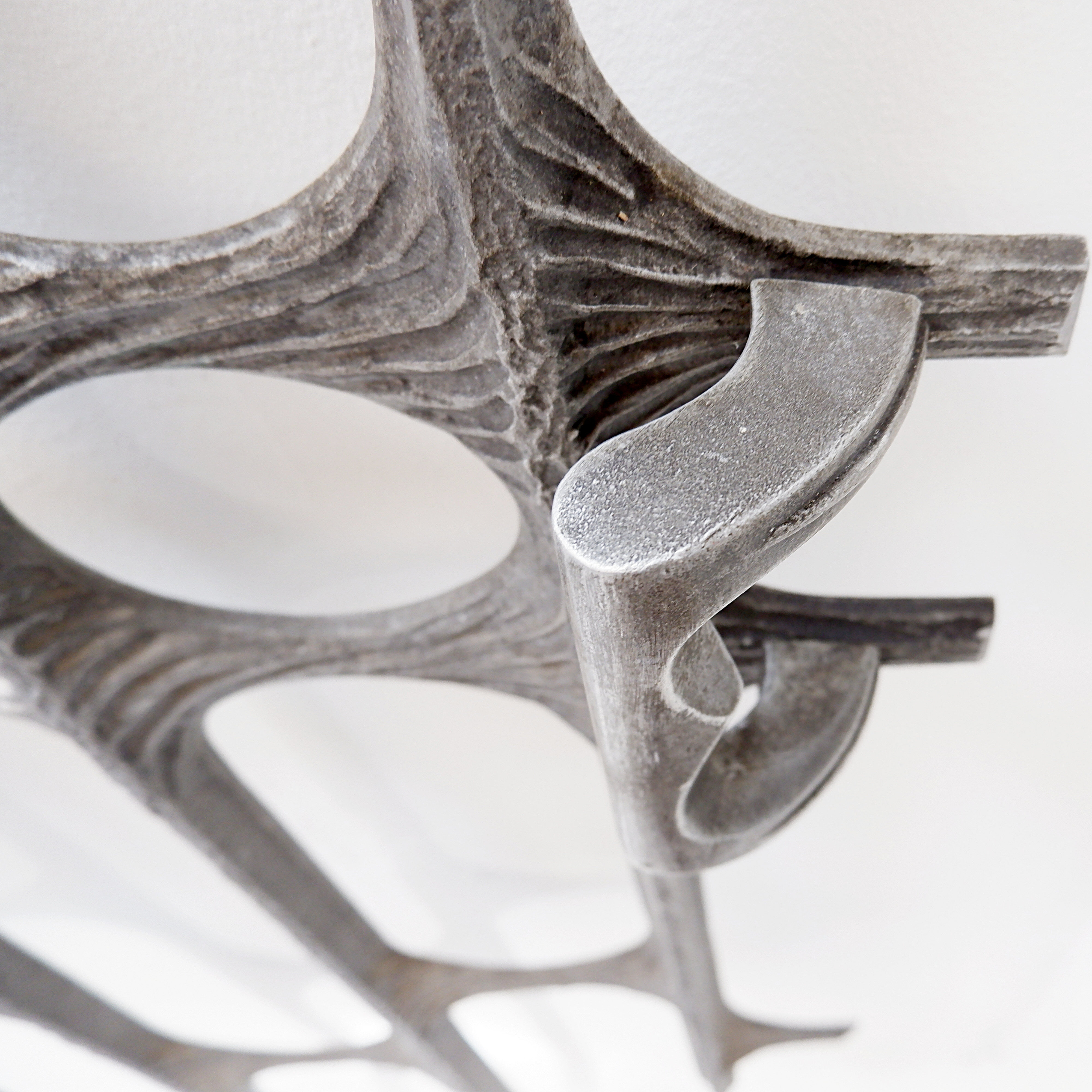 Brutalist cast aluminum door panel in the style of Paul Evans, 1960s