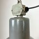 Grey industrial aluminium pendant lamp from polam wilkasy, 1960s