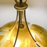 Vintage XXL Space Age pendant lamp, Plexiglas & Brass, 70s