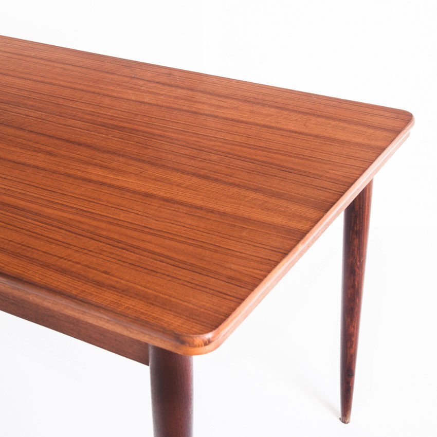Table en teck avec rallonges de style scandinave - France, 1960