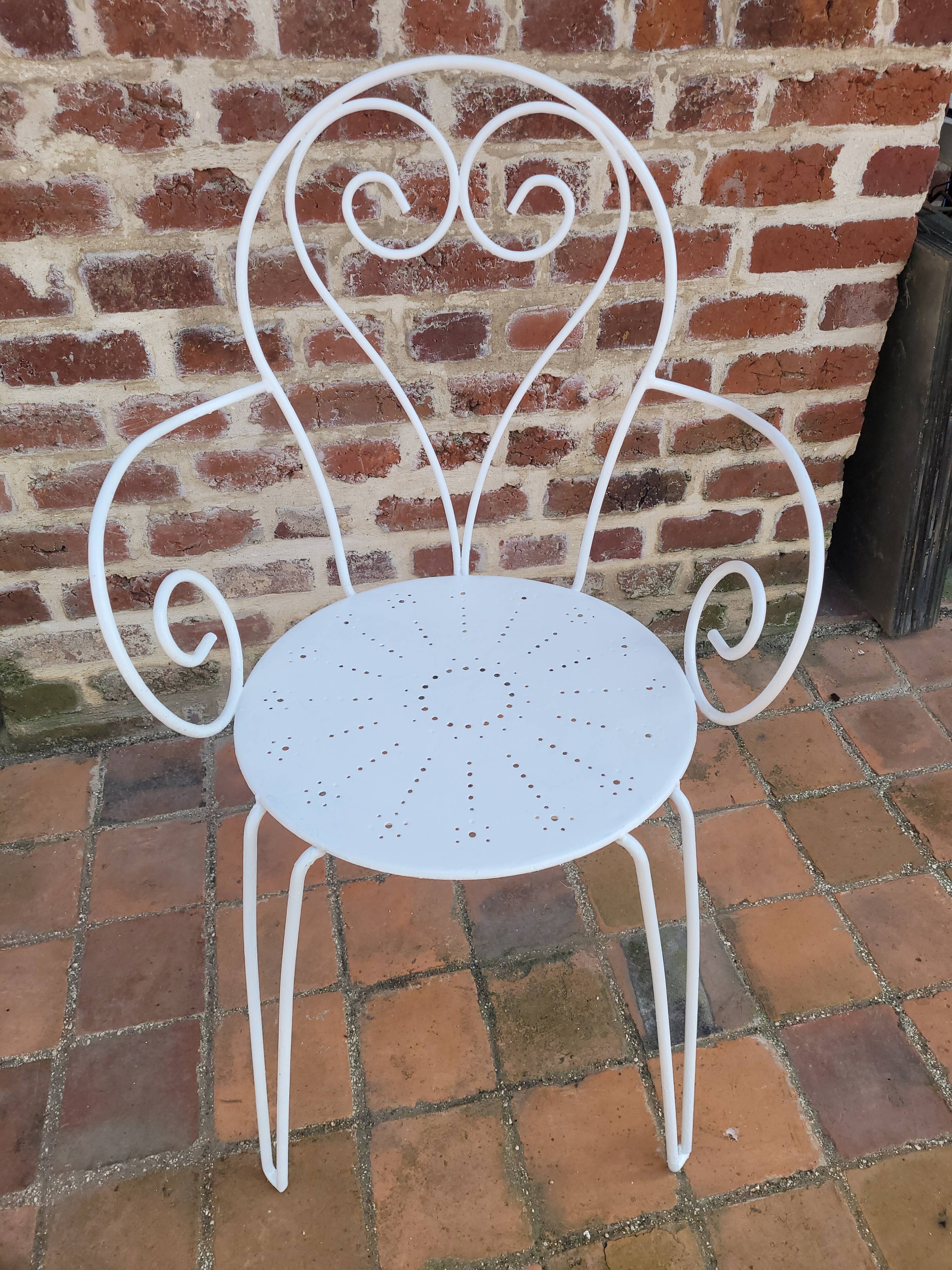 Wrought iron garden armchair