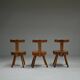 Set brutalist tree trunk chairs, 1970s France.