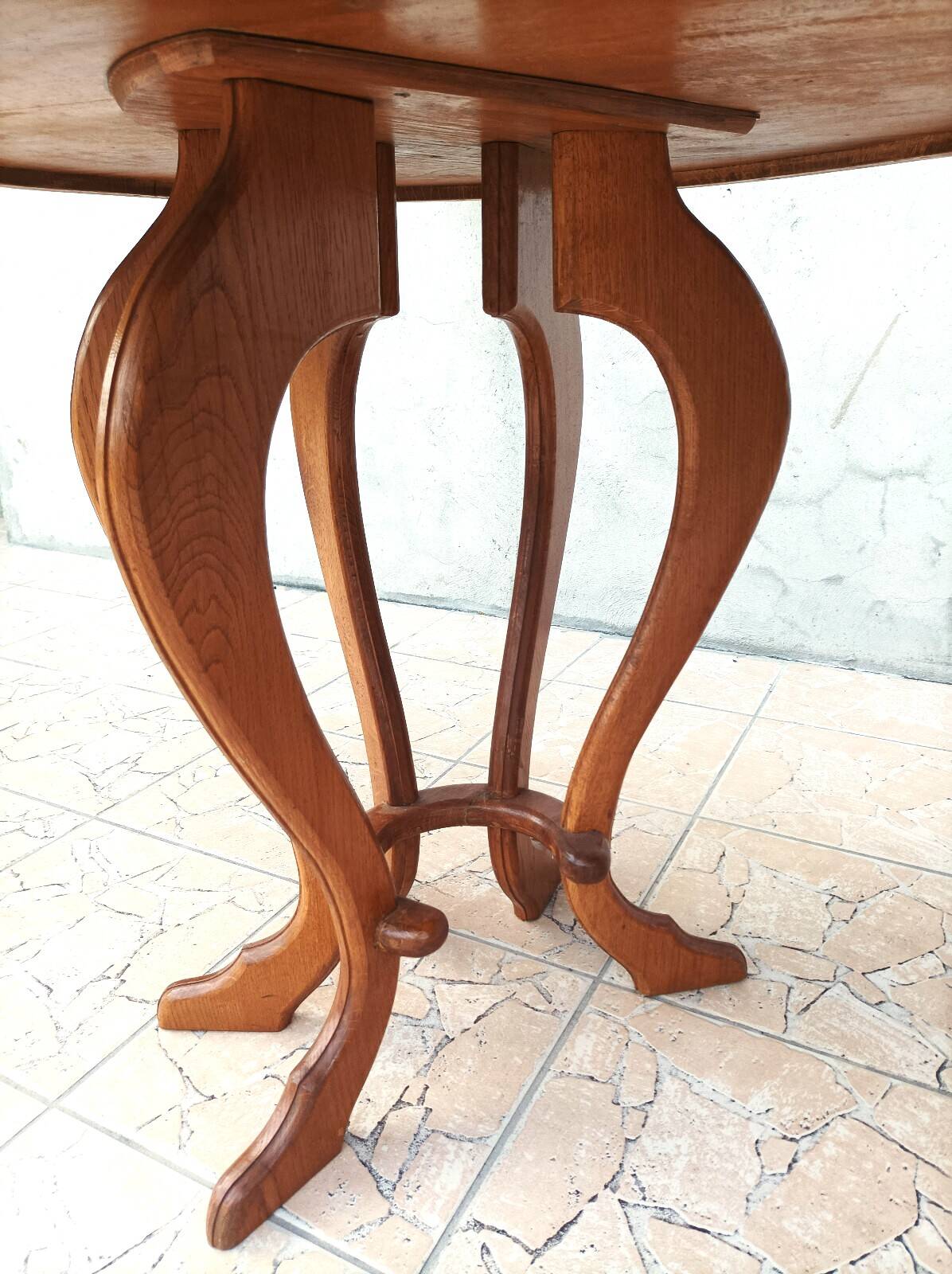 Brutalist table in solid oak