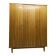Scandinavian 3-door wardrobe in blond teak