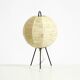 Beautiful mid-century modern tripod raffia table lamp