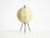 Lampe de table en raffia sur trépied de style mid-century modern.