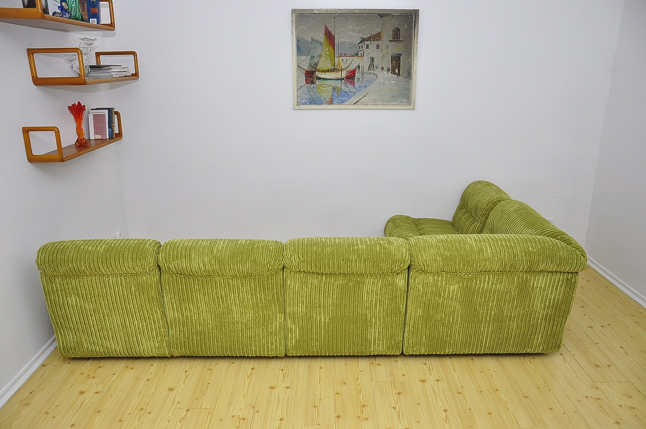 Mid-century corduroy modular sofa, 70s