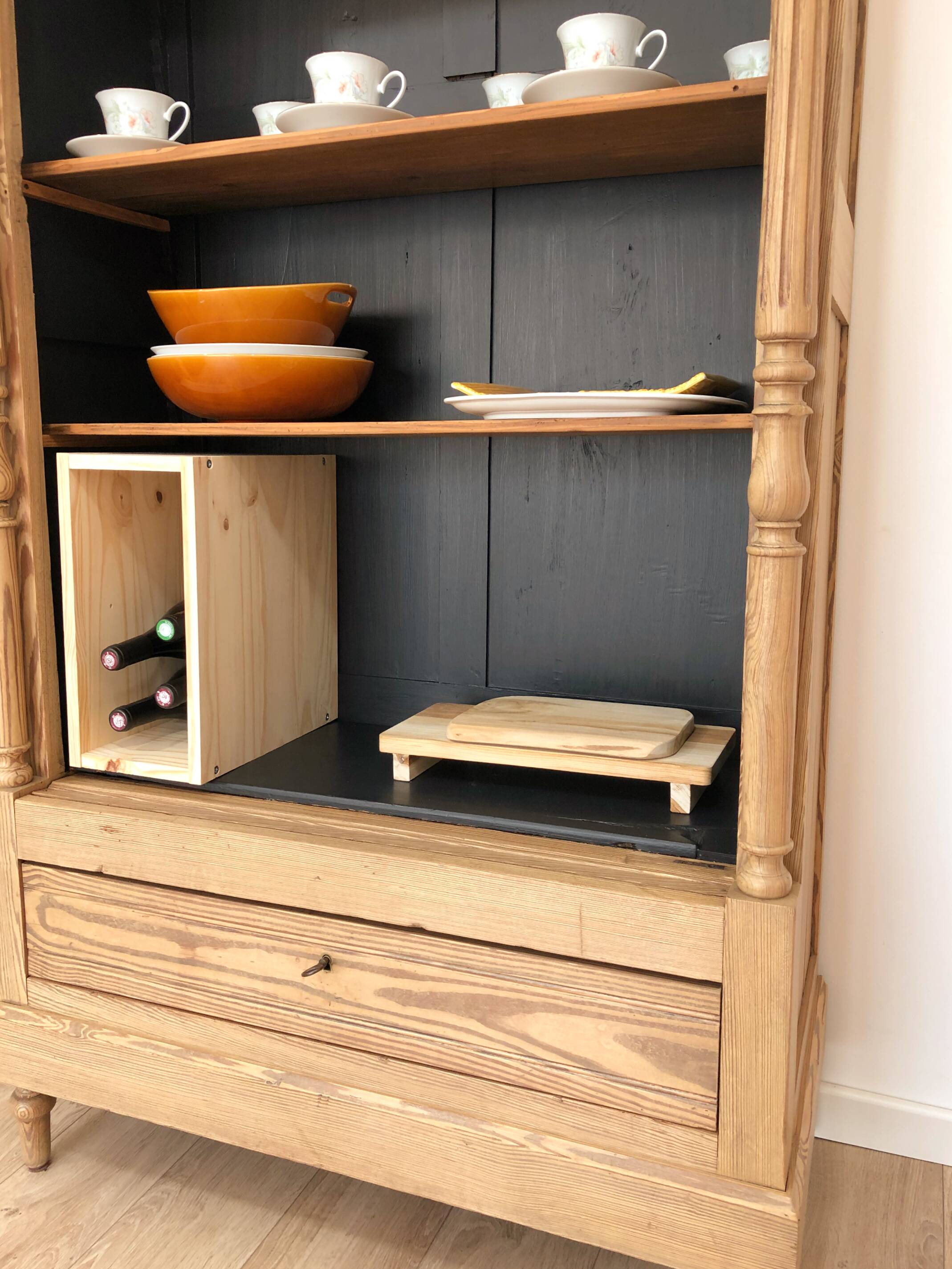 Late 19th/early 20th century solid pine dresser & wine cellar