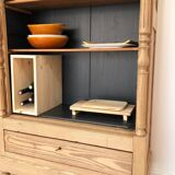 Late 19th/early 20th century solid pine dresser & wine cellar