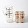 Mid-Century Italian Glass Pitcher & Six Glasses with Golden Details / Italy
