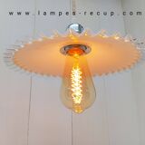 Opaline pendant light ready to install with vintage bulb
