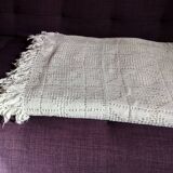 White cotton bed cover, Old crochet bed throw, white cotton bed cover