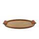 Mid-century wood and brass tray, Italy 1950s