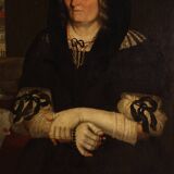 Peinture ancienne portrait "La veuve du pharmacien de Trente"