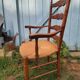 Wooden and straw armchair