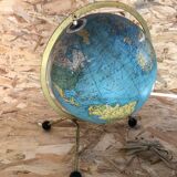 Old glass globe world map 1963