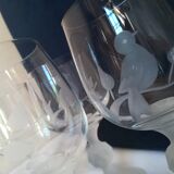 Set of 6 engraved crystal glasses