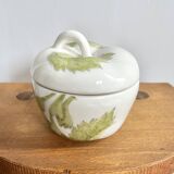 Vintage apple-shaped jam sugar bowl