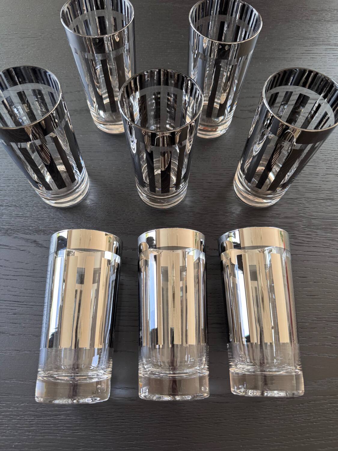 Set of 8 Dorothy Thorpe glasses, circa 1950