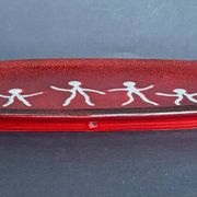 Large red ceramic dish