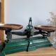 Cast iron scales and copper trays