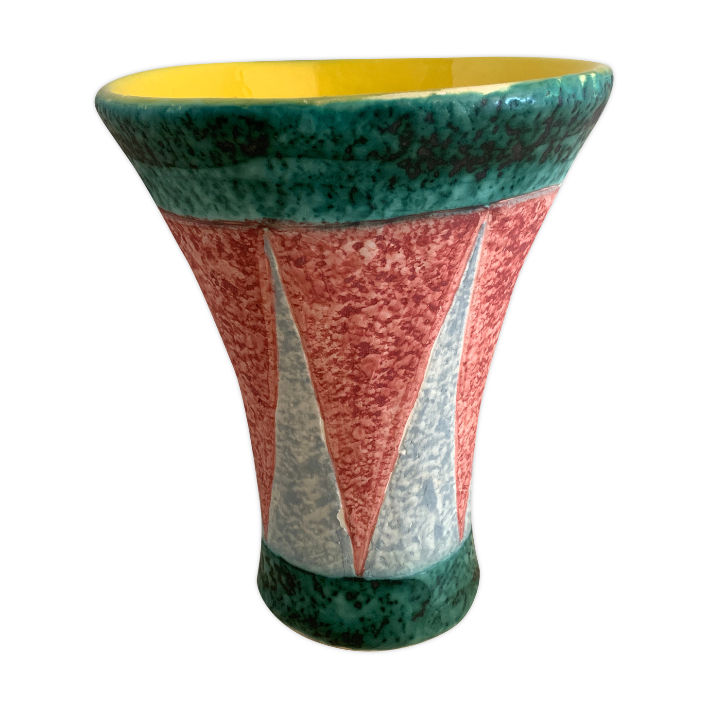 Ceramic cornet vase by Jacques Sagan, Vallauris, 1960