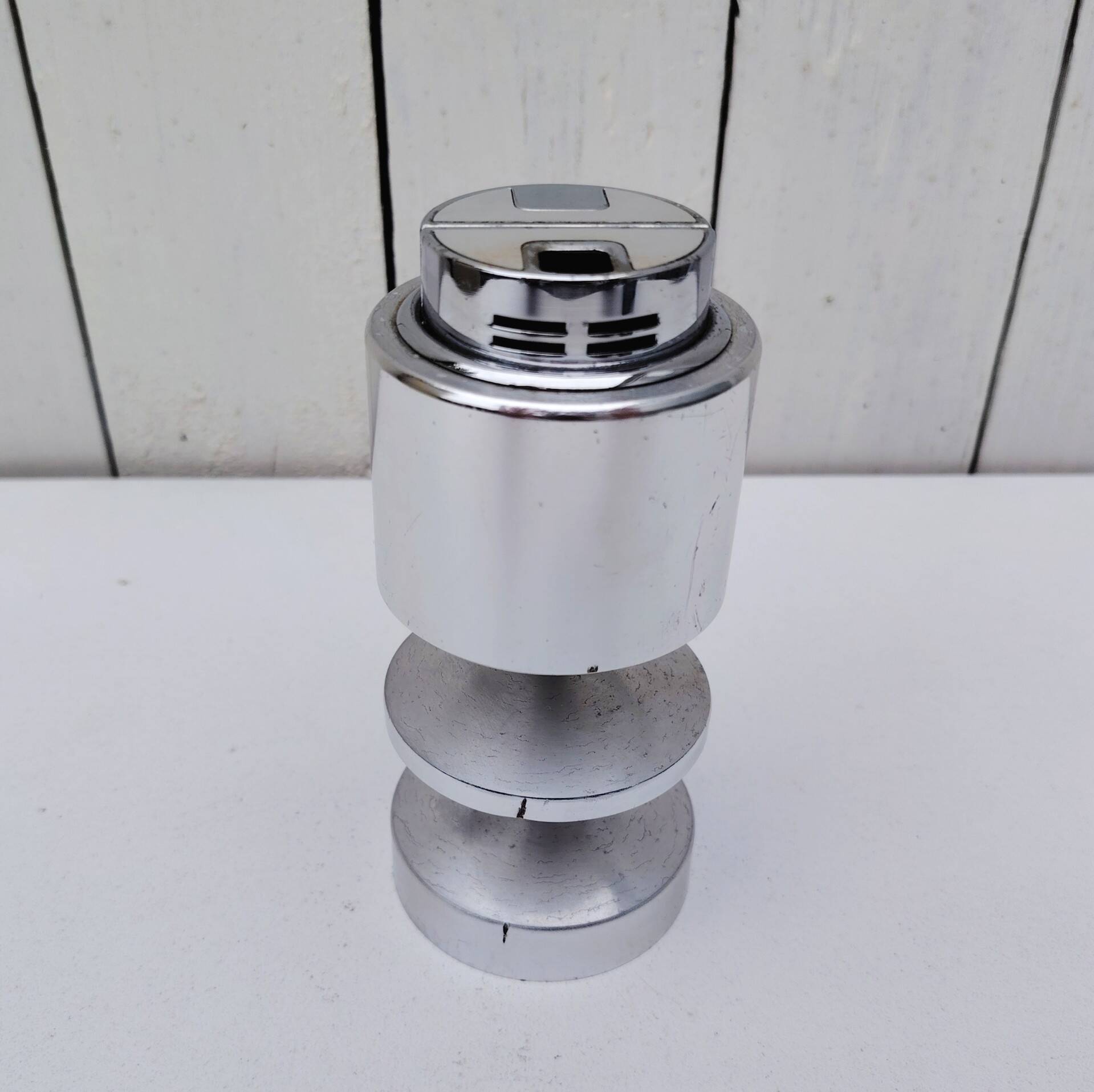70s design brushed aluminum table lighter