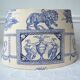 Abat-jour toile de jouy bleu